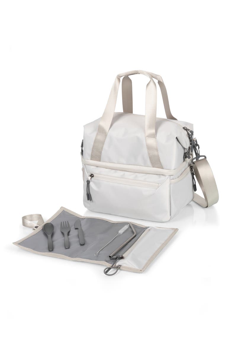 Tarana Lunch Cooler Tote Bag & Utensils, Main, color, GRAY