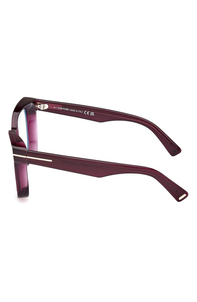 TOM FORD 52mm Square Blue Light Blocking Glasses, Alternate, color, 