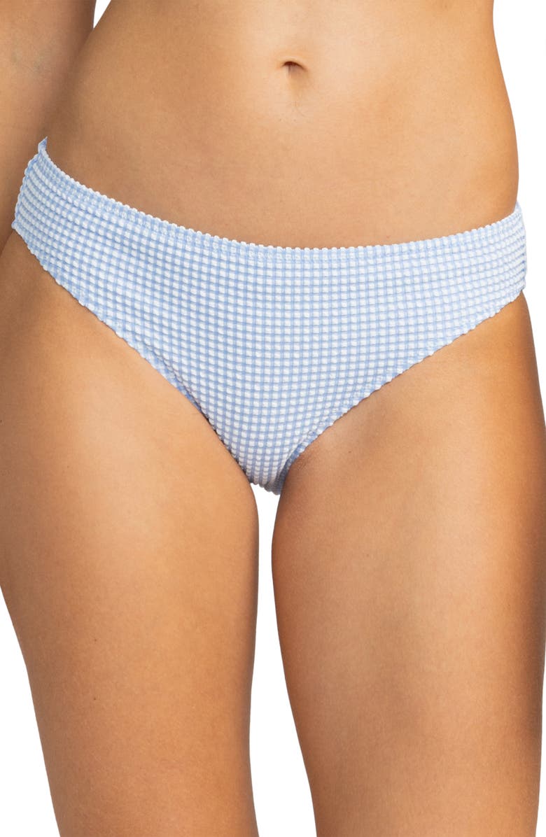 Roxy Gingham Hipster Bikini Bottoms, Main, color, 