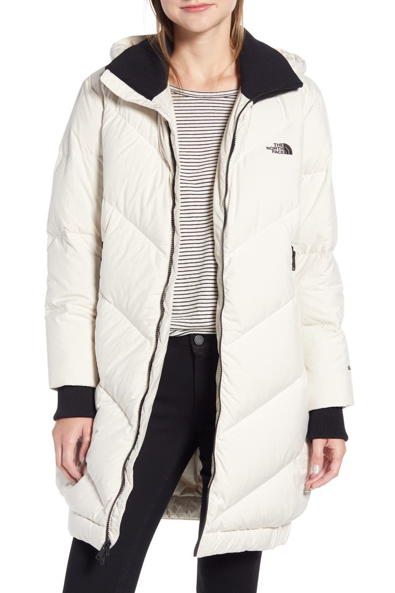 Albroz 550 Fill Power Down Hooded Jacket, Main, color, VINTAGE WHITE