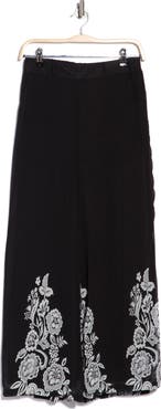 Forgotten Grace Border Print Wide Leg Pants