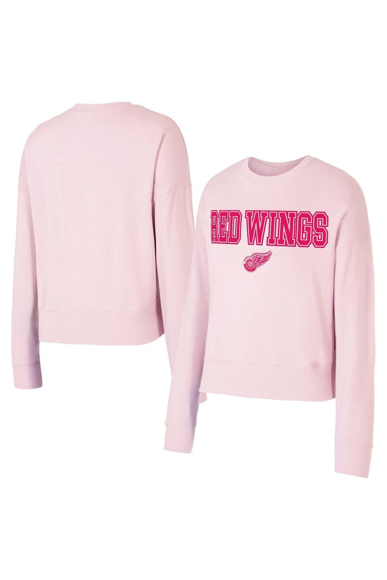Women's Concepts Sport Pink Detroit Red Wings Tonal Pullover Tri-Blend Sweatshirt, Main, color, Pink