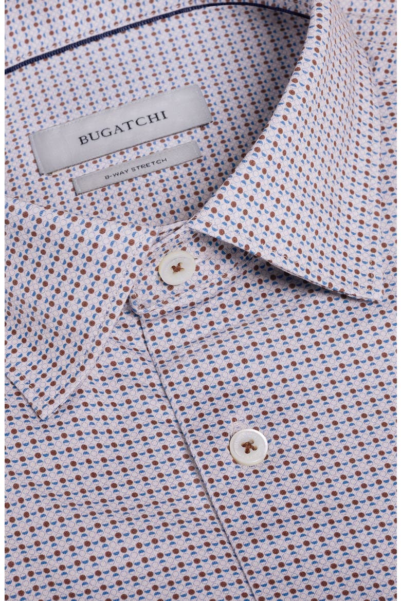 Miles OoohCotton® Neat Dot Print Short Sleeve Button-Up Shirt, Alternate, color, MOCHA