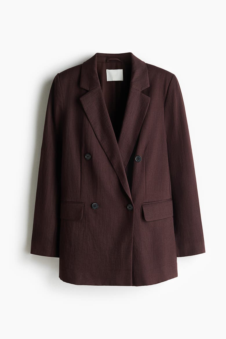 Double-breasted Blazer, Alternate, color, Dark brown