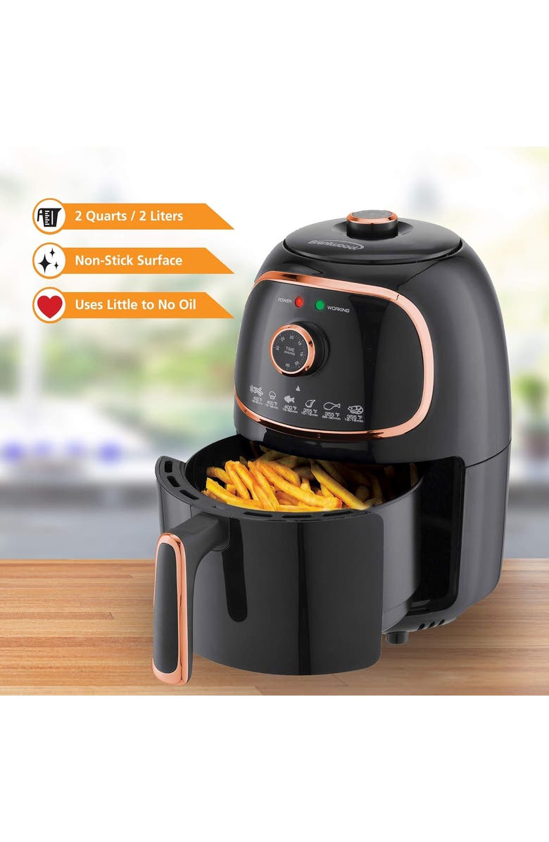 Brentwood 2qt Electric Air Fryer, Alternate, color, Black And Copper