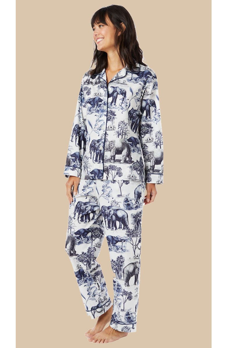 The Cat's Pajamas Luxe Pima Pajama Set, Alternate, color, Safari Toile