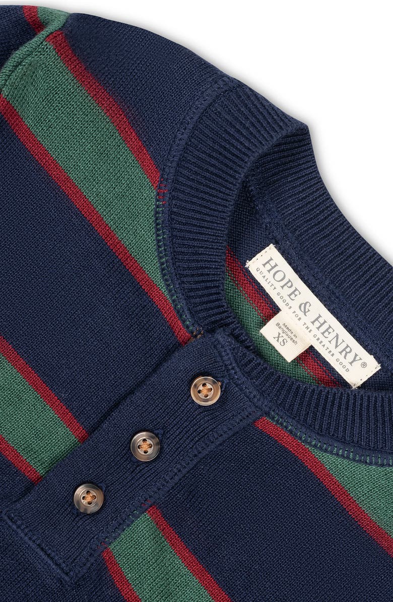 Hope & Henry Baby Boys' Organic Sweater Henley with Elbow Patches, Infant, Alternate, color, 