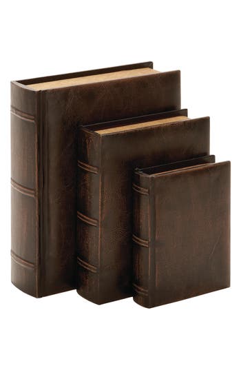 Sonoma Sage Home Set Of 3 Faux Storage Books In Brown