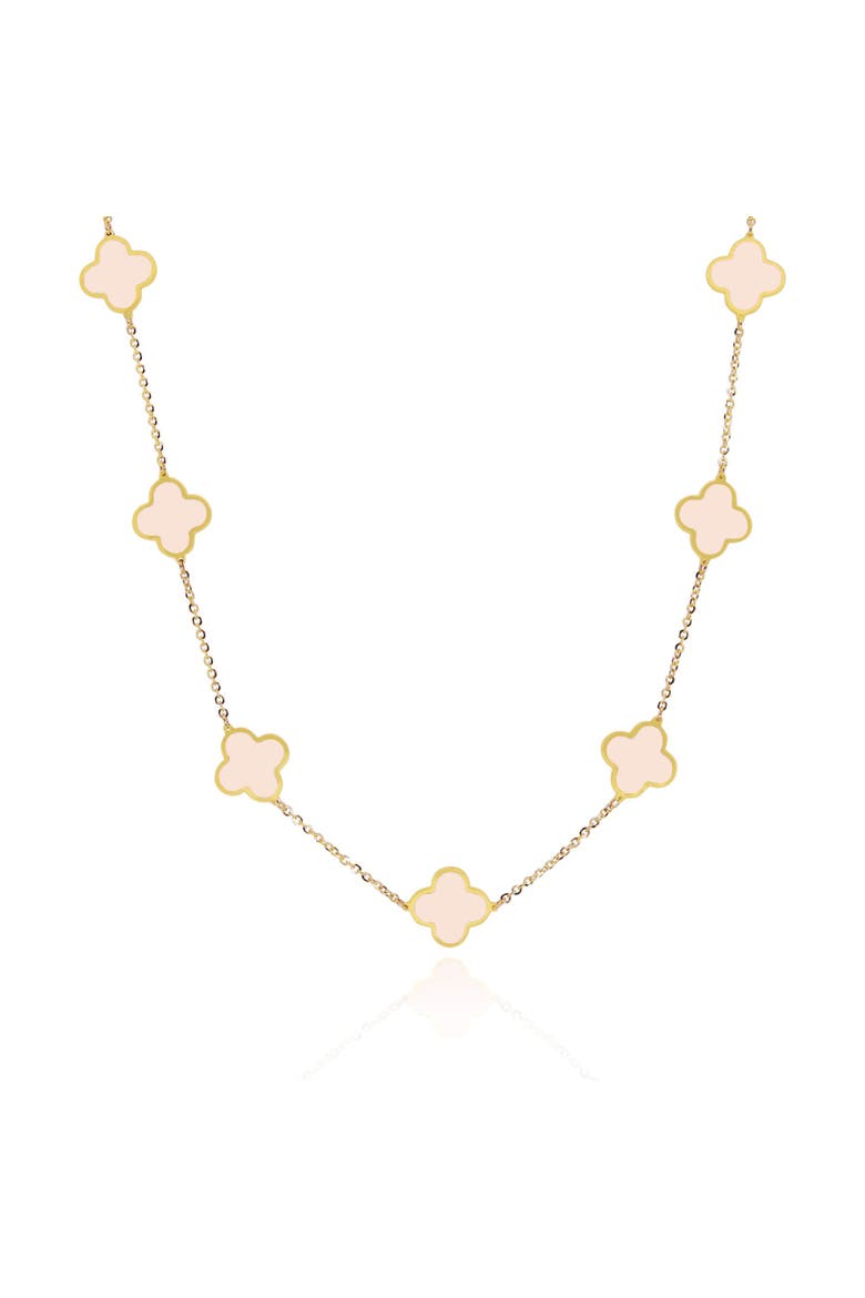 Small Pink Pearl Clover Necklace, Main, color, Pink Pearl