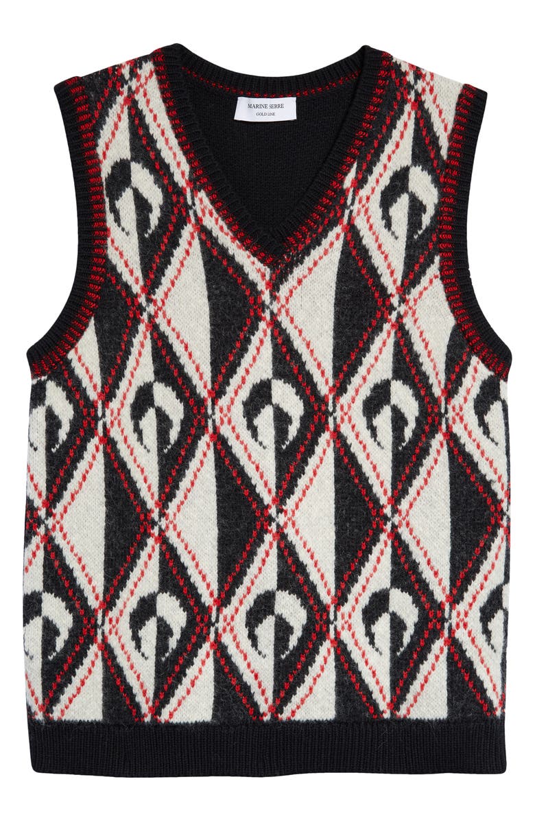 Marine Serre Harlequeen Wool Blend Sweater Vest, Alternate, color, 