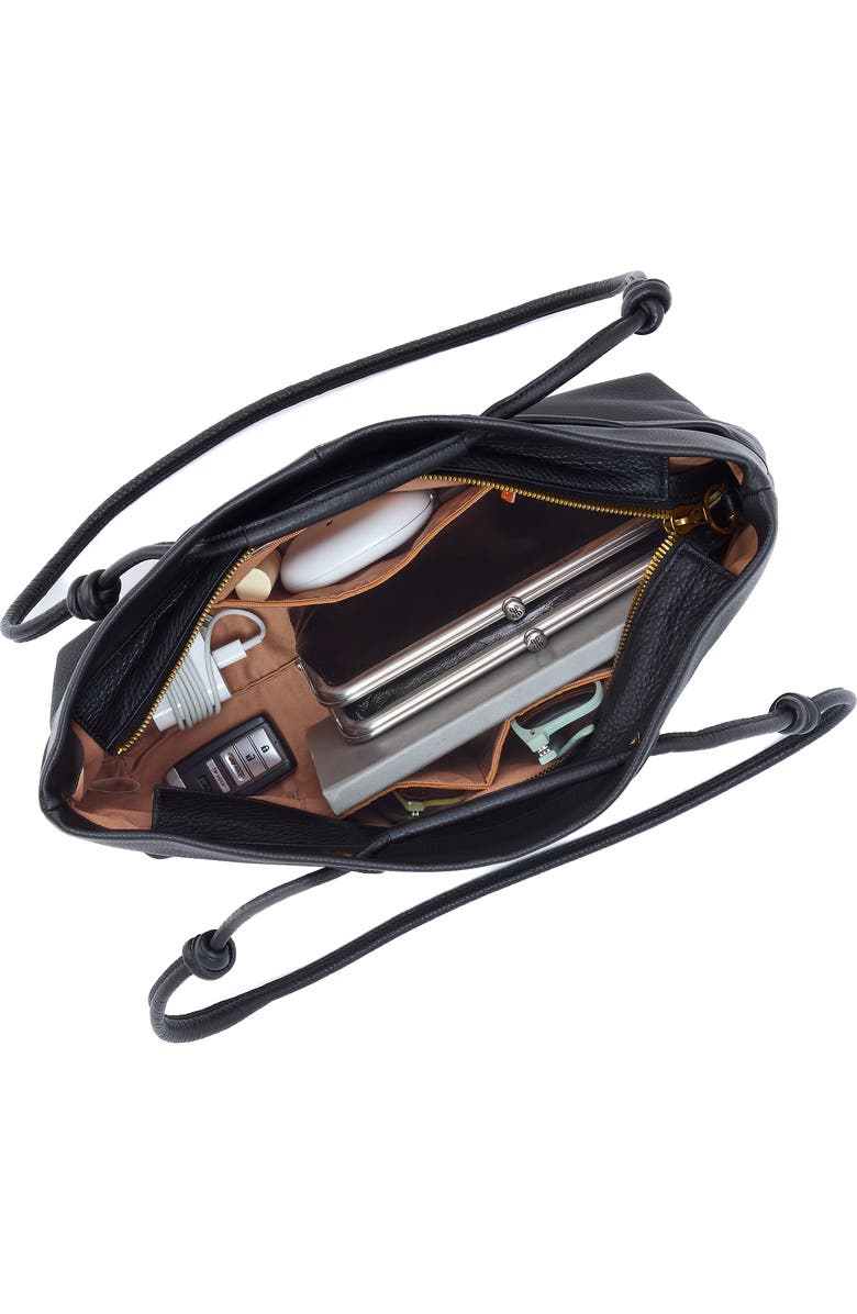 HOBO Softie Leather Tote, Alternate, color, Black