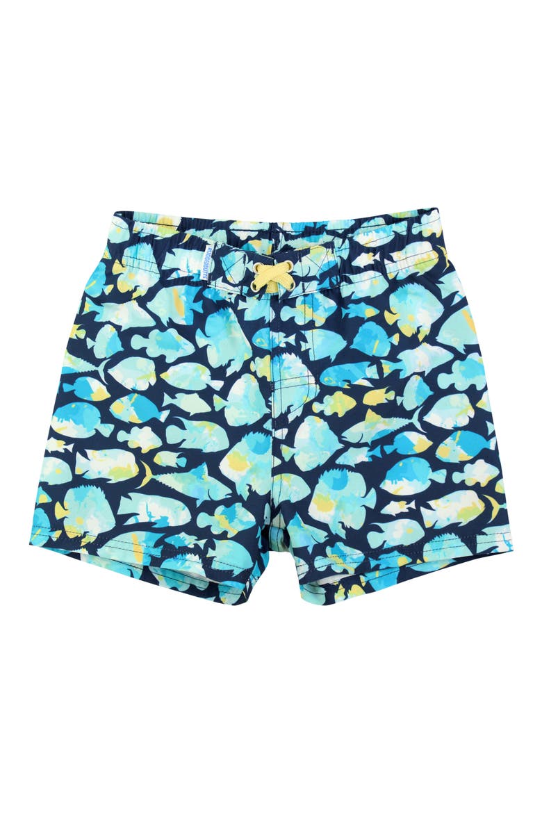 Kids' Fish Print Swim Trunks, Main, color, FISH FRIENDS