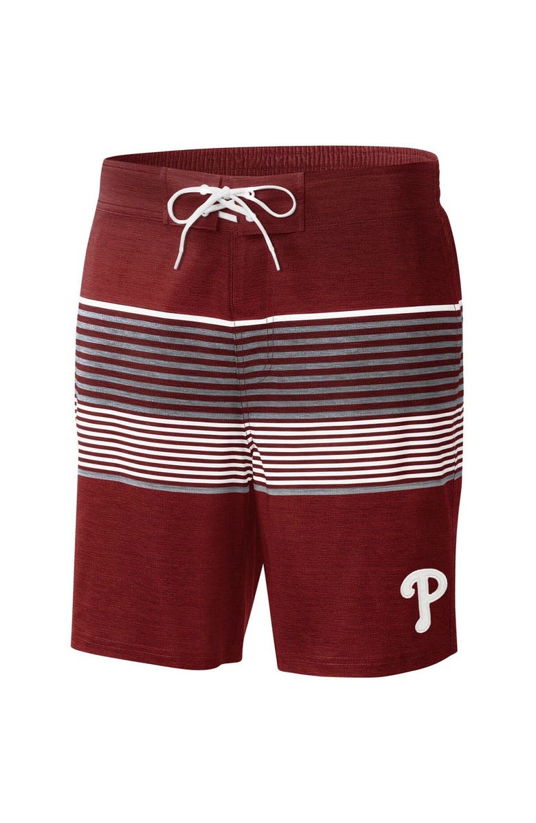 G-III SPORTS BY CARL BANKS Men's G-III Sports by Carl Banks Burgundy Philadelphia Phillies Coastline Volley Swim Shorts, Alternate, color, 
