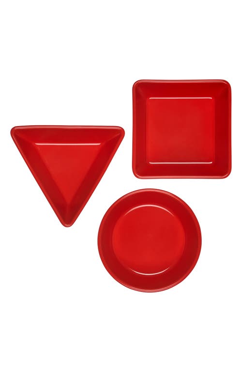 Le Creuset Stoneware 3-piece Tapas Dish Set In Cerise