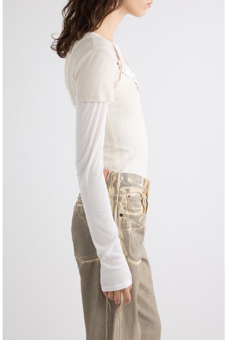 Ersilia Layered Rib Top, Alternate, color, WHITE/ OFF WHITE