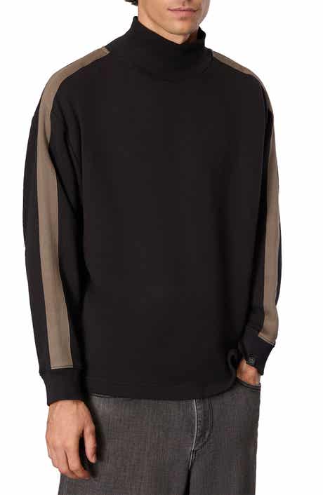 rag & bone Mixed Media Mock Neck Sweatshirt