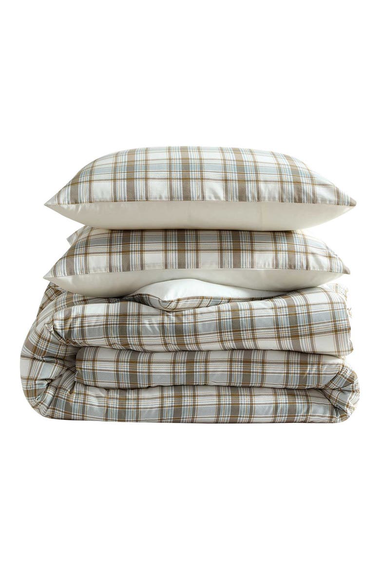 Ashland Plaid Cotton Comforter & Sham Set, Main, color, LIGHT / MEDIUM BROWN