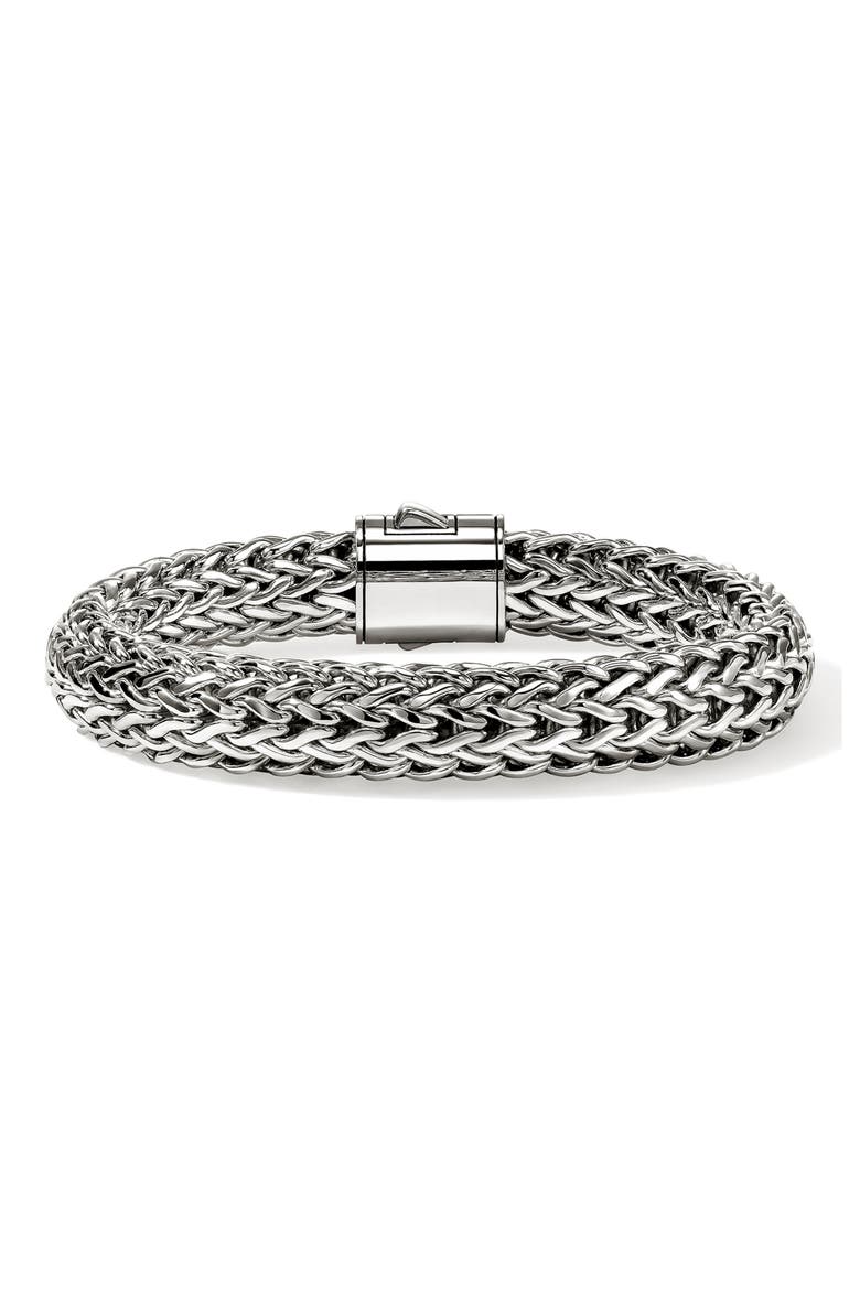 Icon Bracelet, Sterling Silver, Pavé Diamond, Alternate, color, SILVER