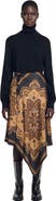 SANDRO Asymmetrical scarf print skirt