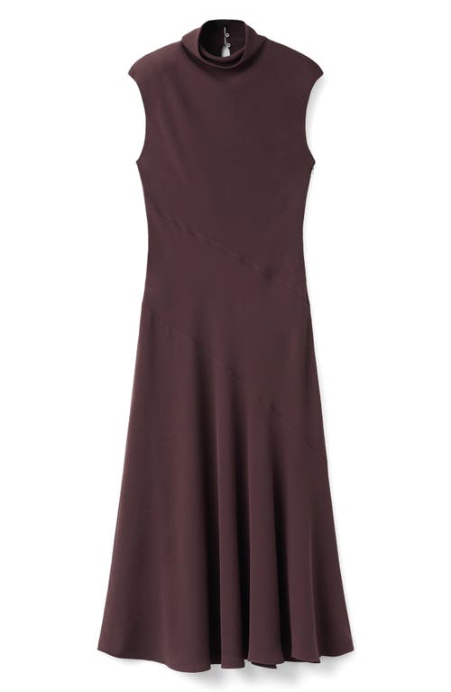 Mango Coco Mock Neck Sleeveless Dress In Brown
