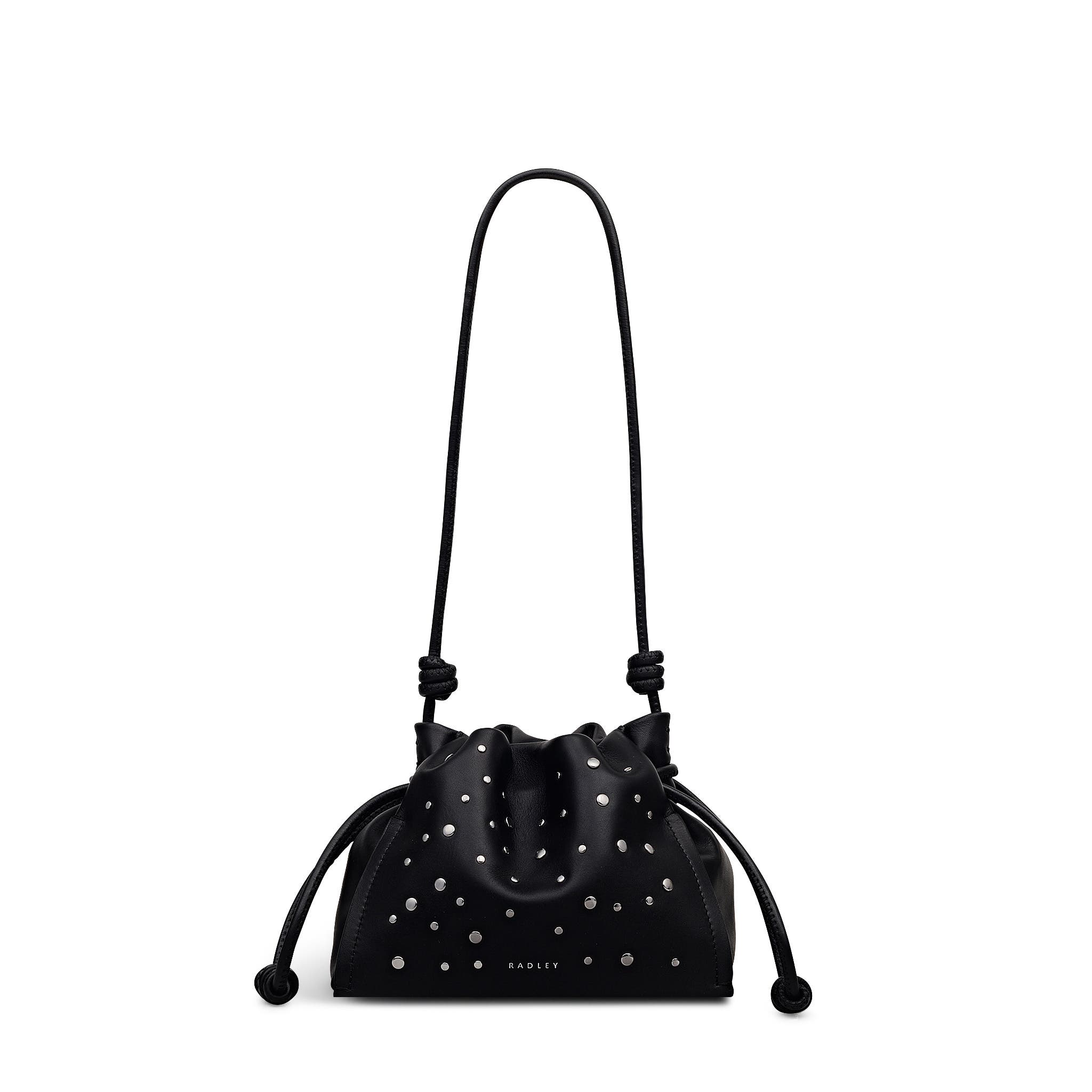 Radley The Roxburgh - Stud Small Drawstring Crossbody Bag, Main, color, Black