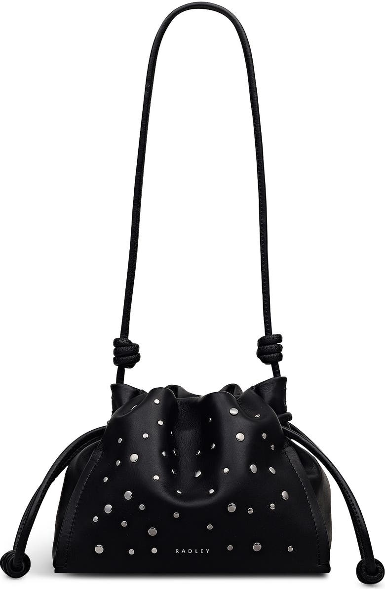 Radley The Roxburgh - Stud Small Drawstring Crossbody Bag, Main, color, Black