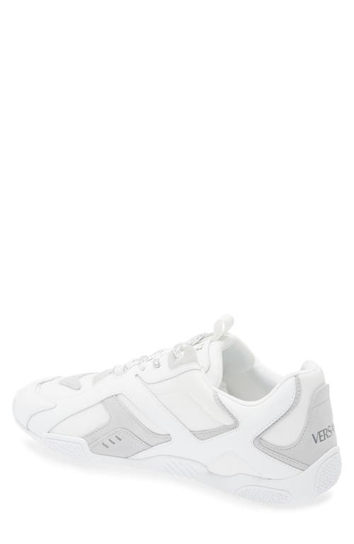 Versace Galaxia Leather Low-top Sneakers In White Concrete