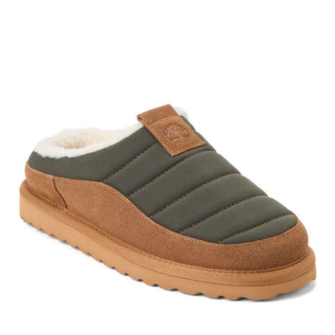 Quilted Nylon Men's Modern Lifestyle Camp Clog Slippers