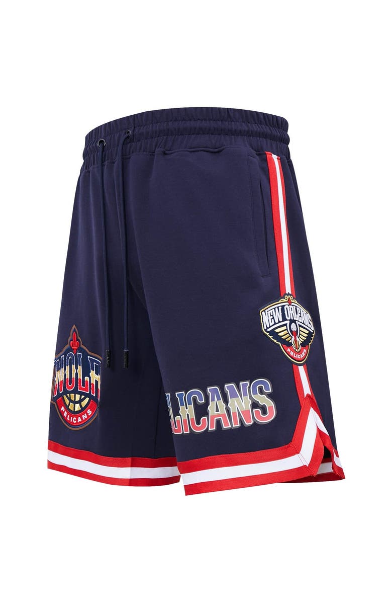 PRO STANDARD Men's Pro Standard Navy New Orleans Pelicans Chenille Shorts, Alternate, color, Navy