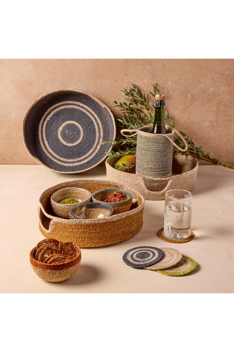 Hydra Woven Seagrass Coaster - Set of 4, Alternate, color, Multi