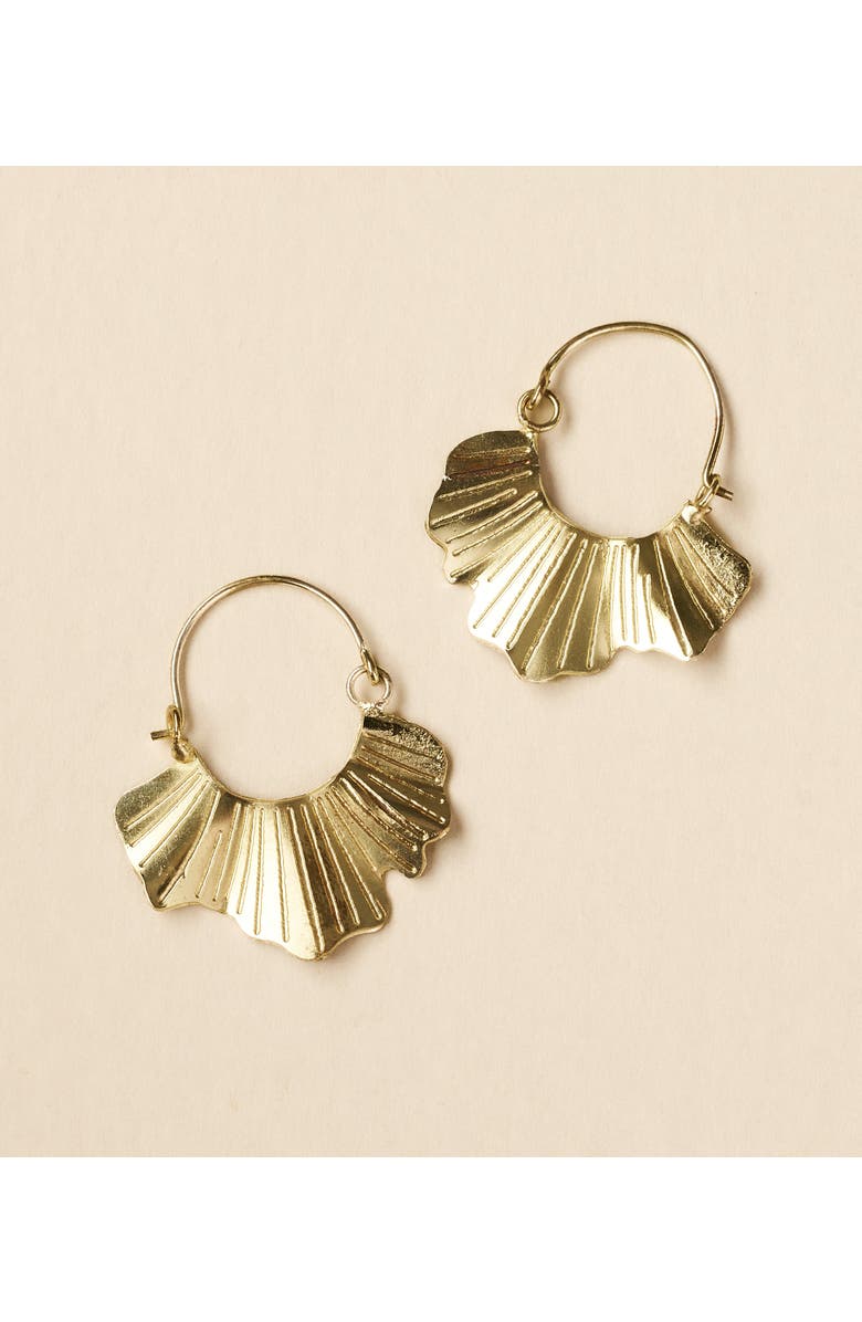 Matr Boomie Sayuri Ginkgo Leaf Hoop Earring, Alternate, color, Gold