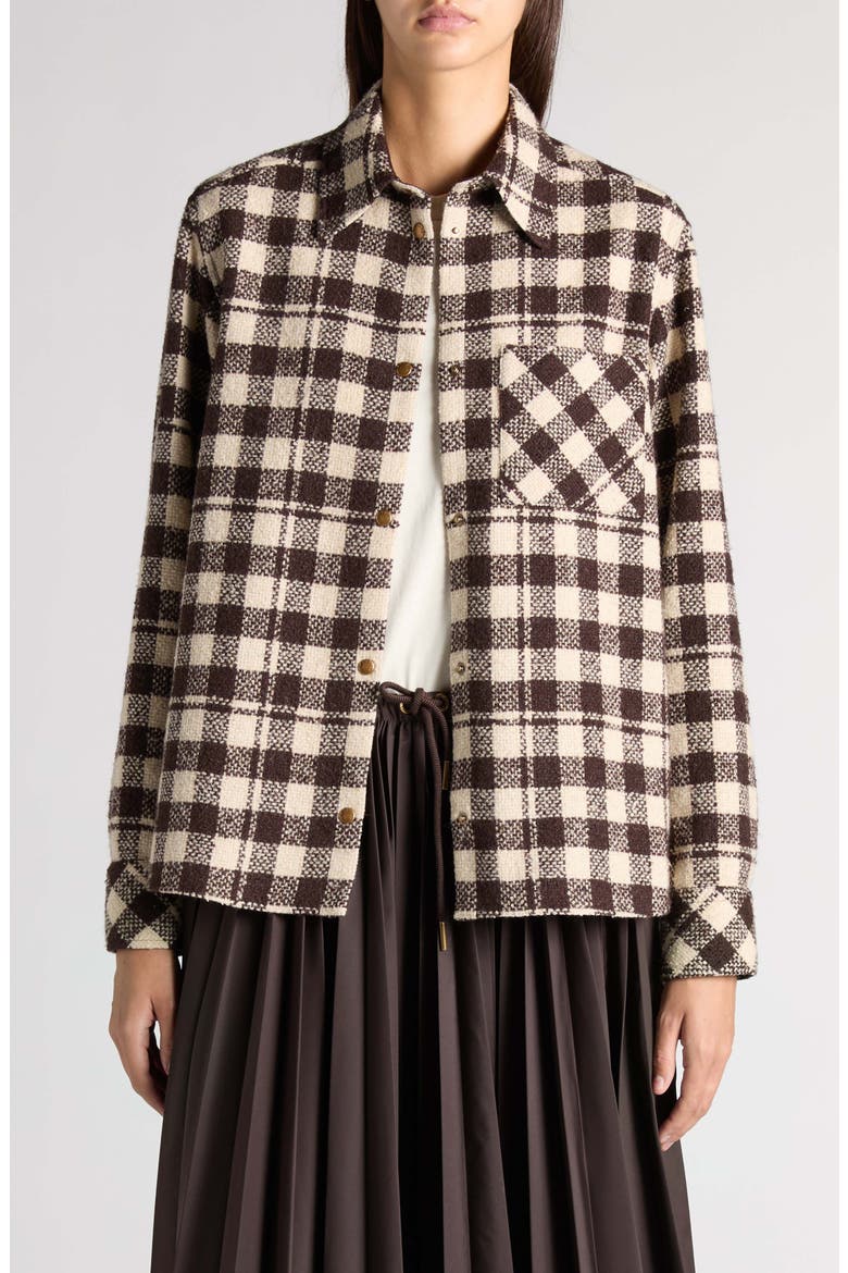 Check Wool Blend Shirt Jacket, Main, color, BROWN CHECK