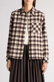 Moncler Check Wool Blend Shirt Jacket