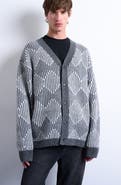Topman Diamond V-Neck Cardigan