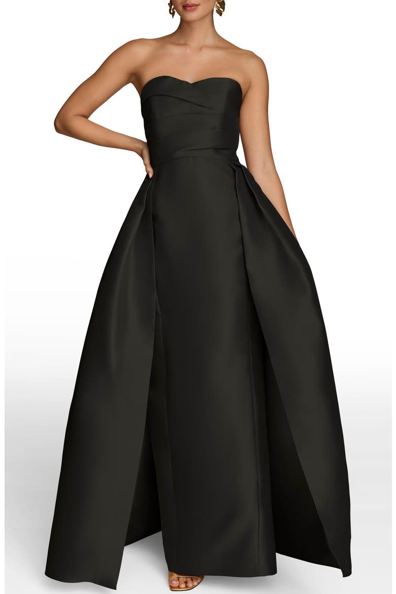 Strapless Gown, Main, color, BLACK