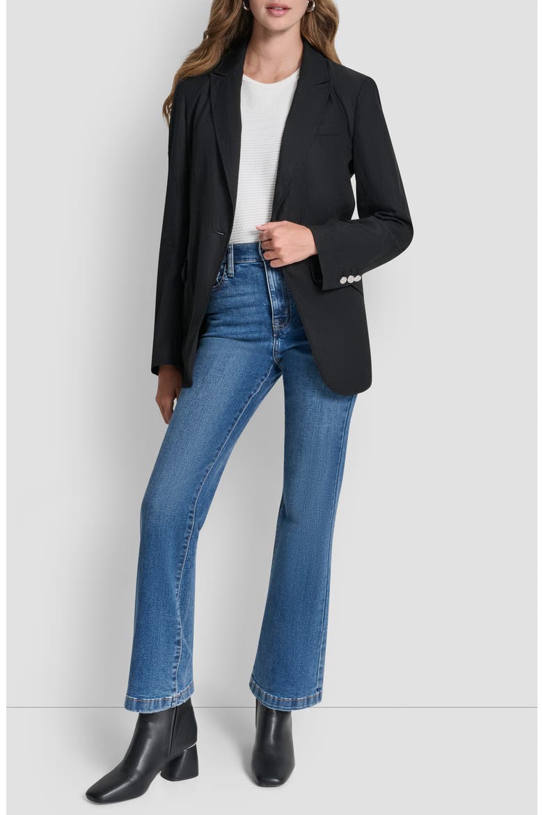 Zigzag Stitch Blazer, Alternate, color, BLACK