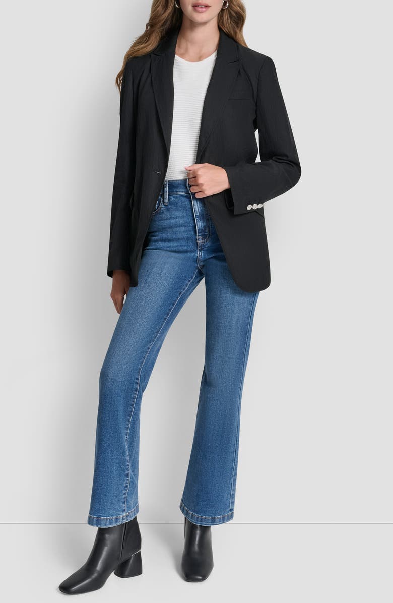 DKNY Zigzag Stitch Blazer, Alternate, color, Black