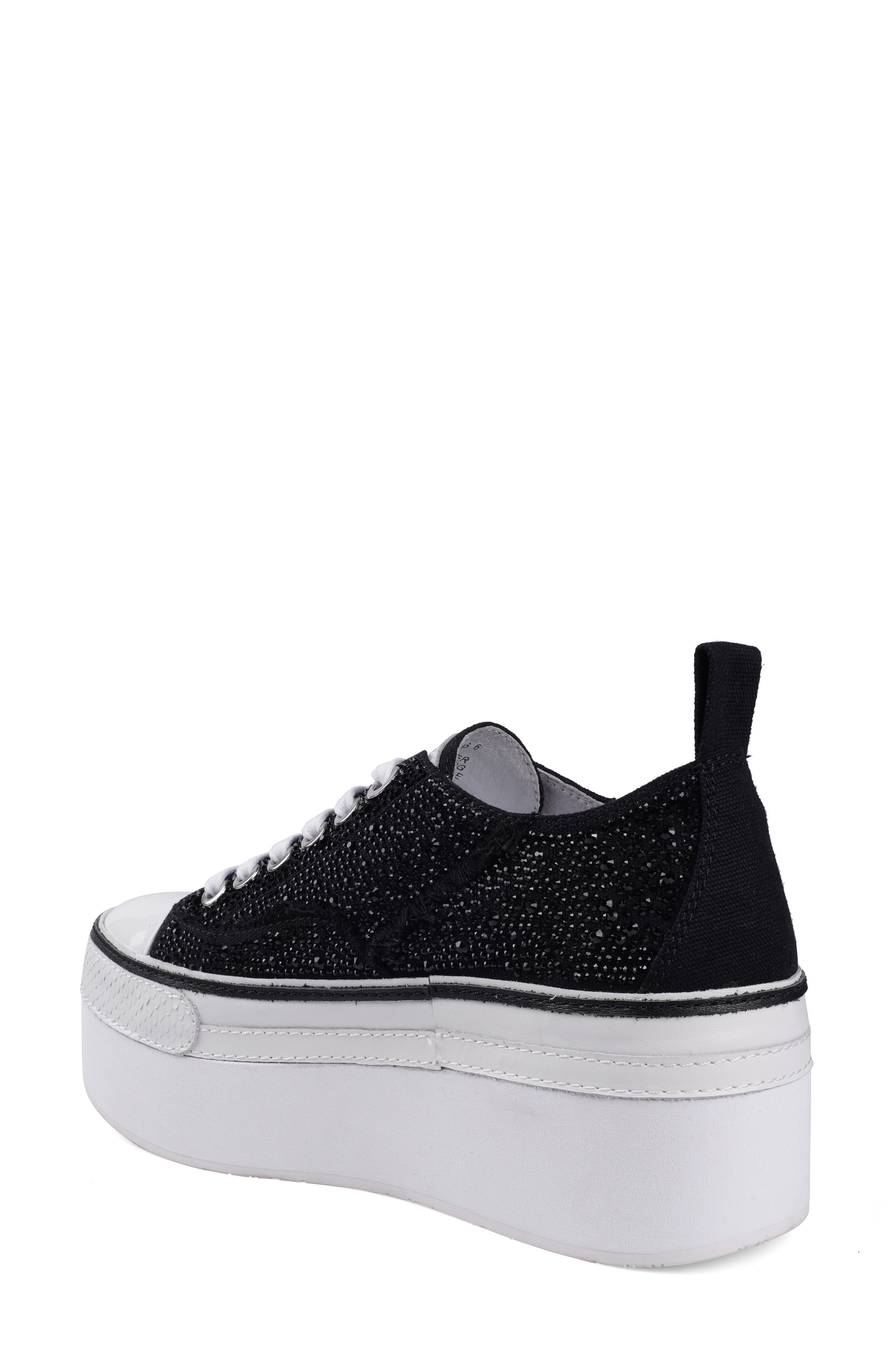 ZIGI Koralay Rhinestone Platform Sneaker, Alternate, color, Black Canvas