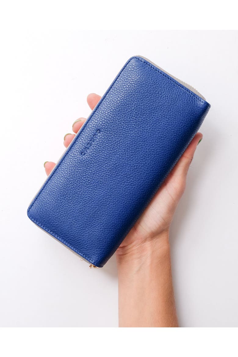 Large Zipper Wallet with Detachable Key Ring, Main, color, Cobalt Blue