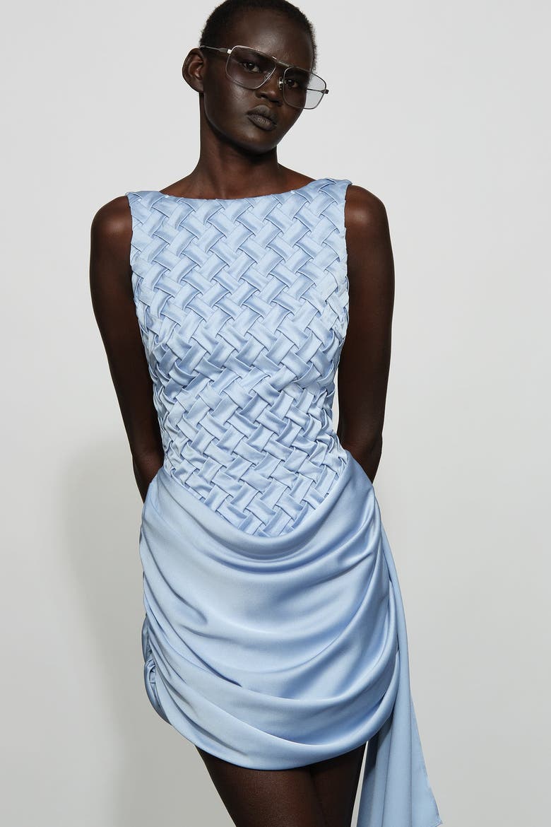 Antonella Dress, Alternate, color, Blue Clay