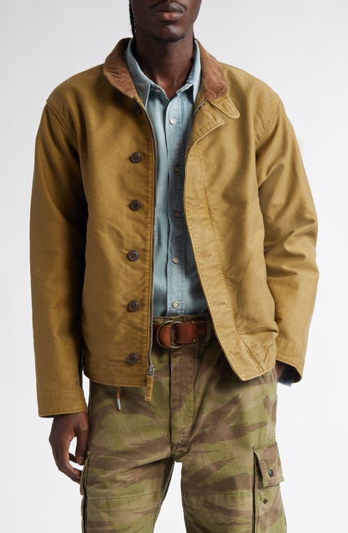 Double RL Bower Cotton Work Jacket in Khaki Drab 