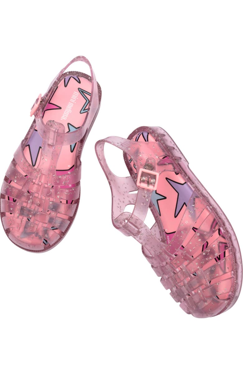 Mini Melissa Kids' Possession Metallic Jelly Sandal, Alternate, color, Glitter Pink