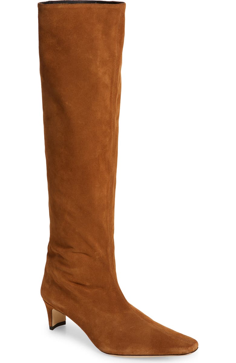 STAUD Wally Knee High Boot, Main, color, Tan Suede