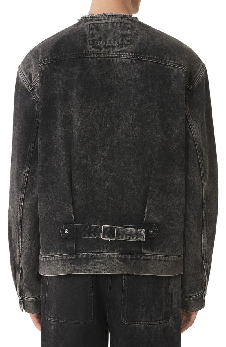 Lanvin Loose Fit Washed Denim Jacket, Alternate, color, Noir