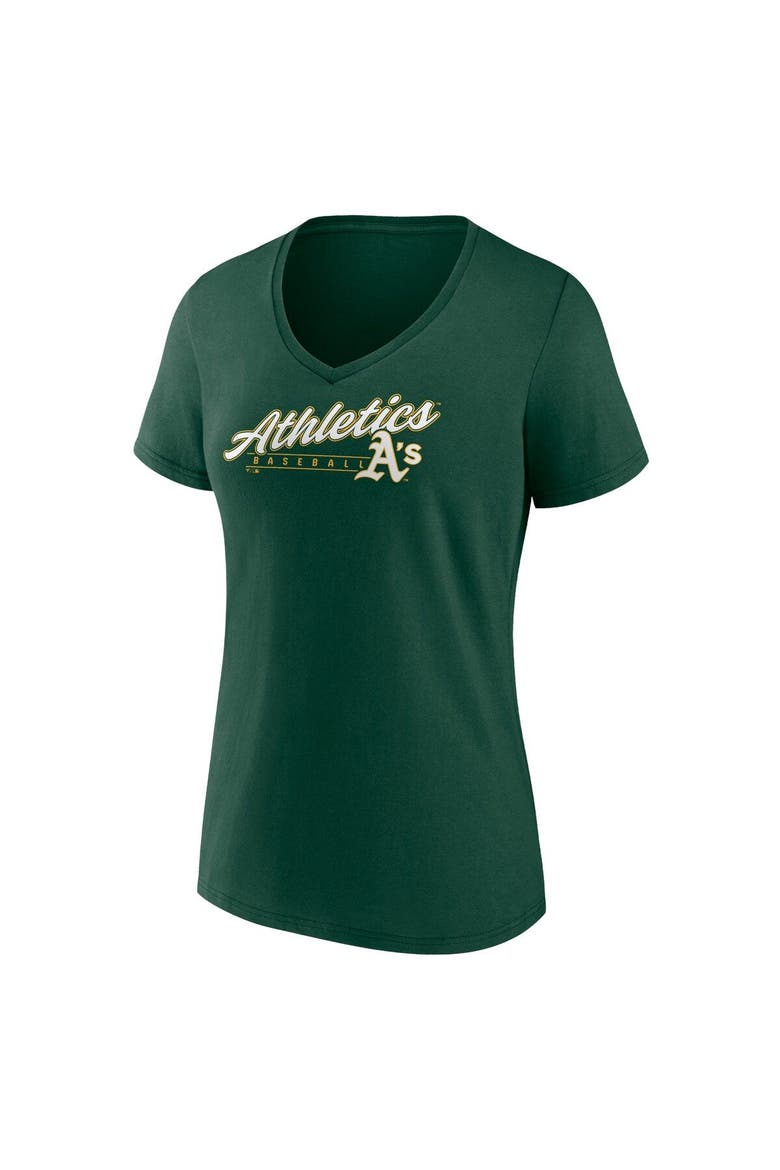Women's Fanatics Branded Green Oakland Athletics One & Only V-Neck T-Shirt, Alternate, color, Green