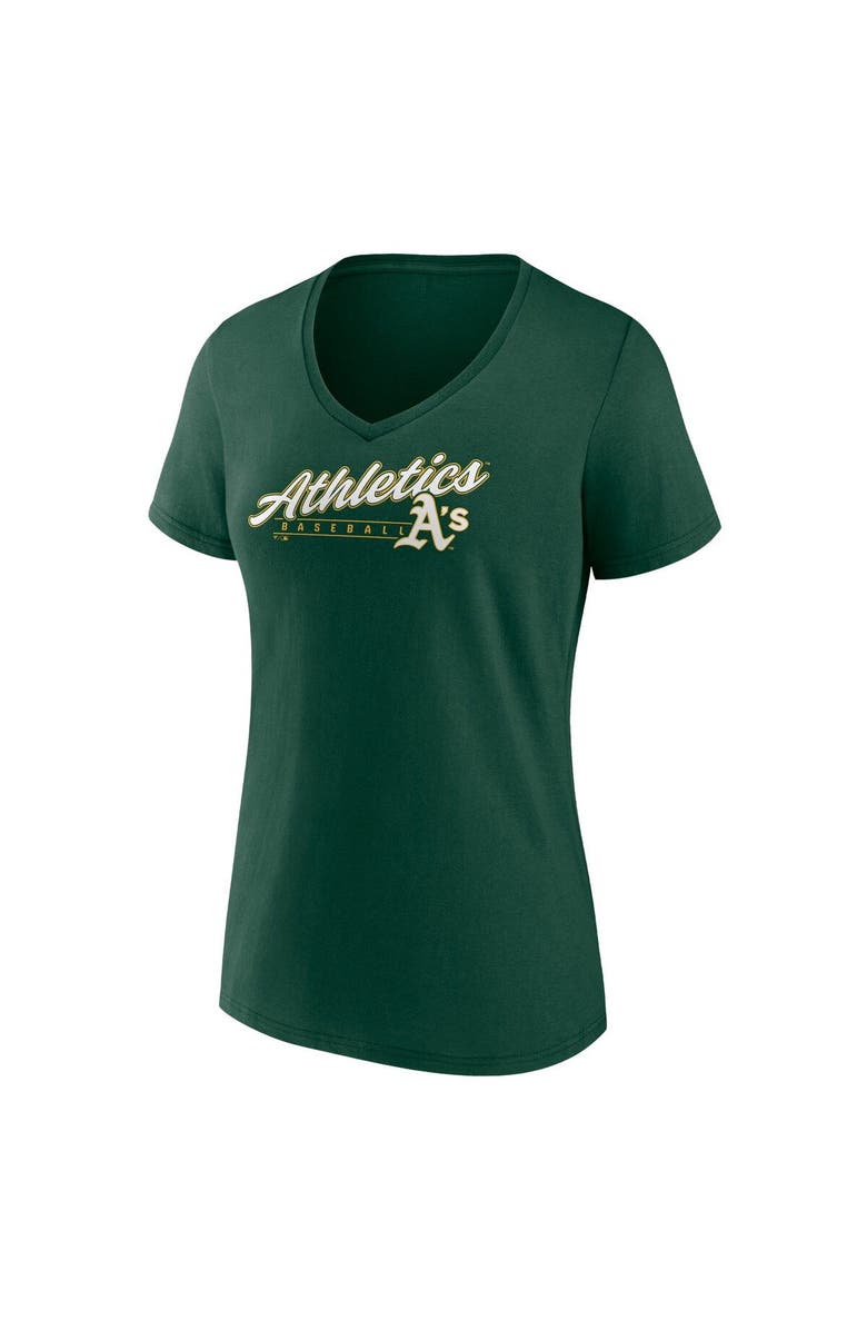FANATICS Women's Fanatics Branded Green Oakland Athletics One & Only V-Neck T-Shirt, Alternate, color,