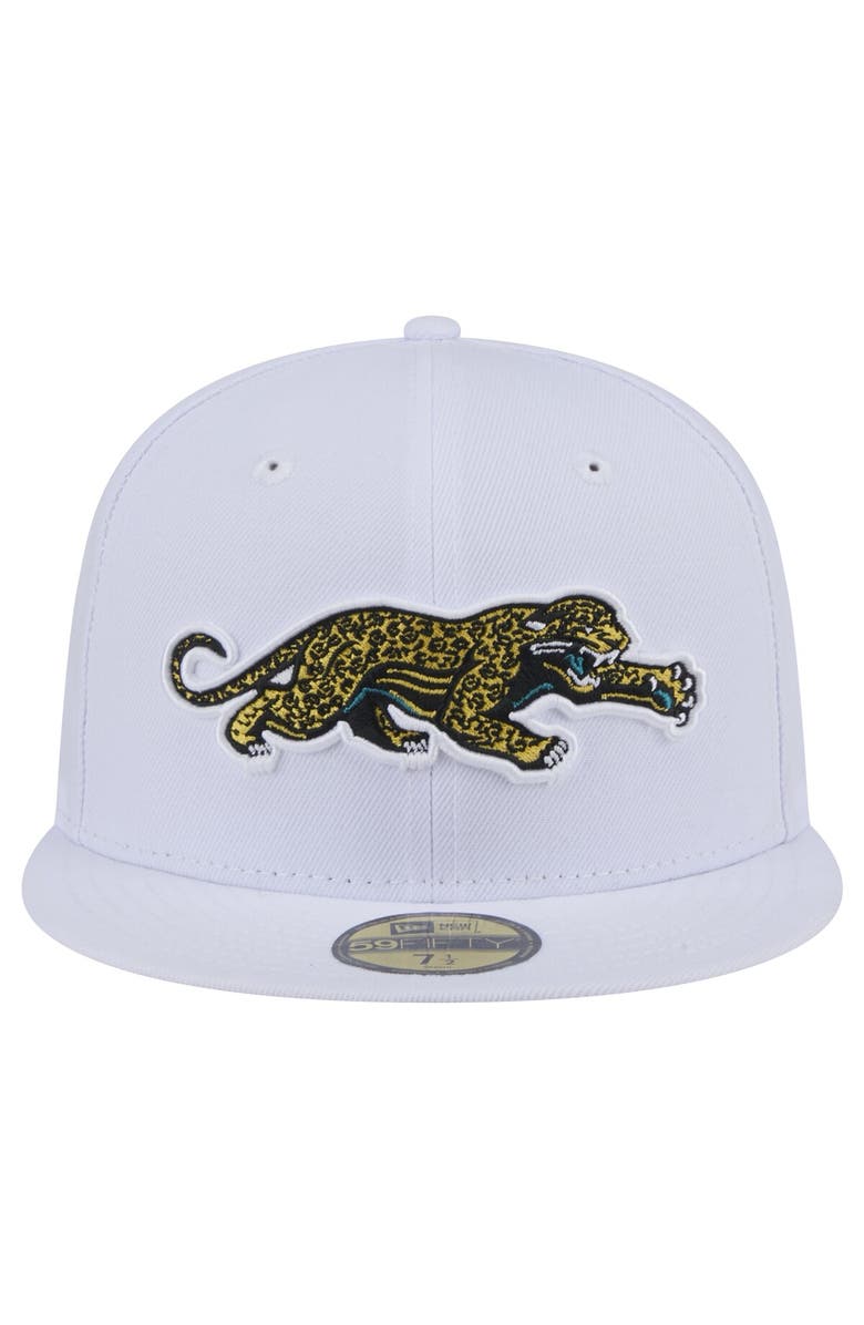 New Era Men's New Era  White Jacksonville Jaguars Throwback Crawl Omaha 59FIFTY Fitted Hat, Alternate, color, 