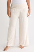 Renee C Foldover Knit Wide Leg Pants