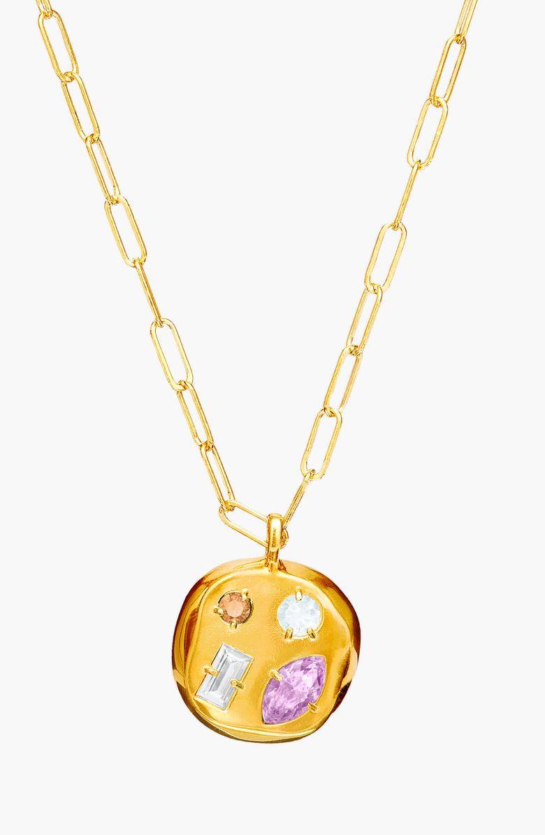 Birthdate Co. The June Birthdate Gold Pendant, Main, color, 