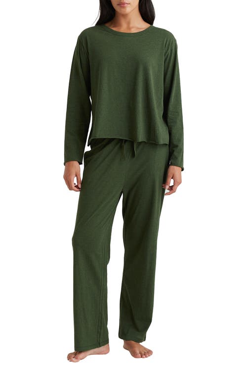Papinelle Jada Organic Cotton Pajamas In Forest Green